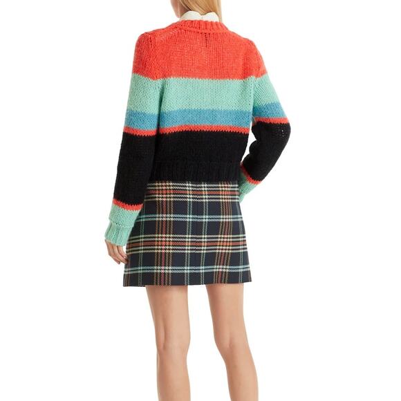 Marc Cain Colorblock Knit Cotton Alpaca Crewneck Sweater - Picture 12 of 12